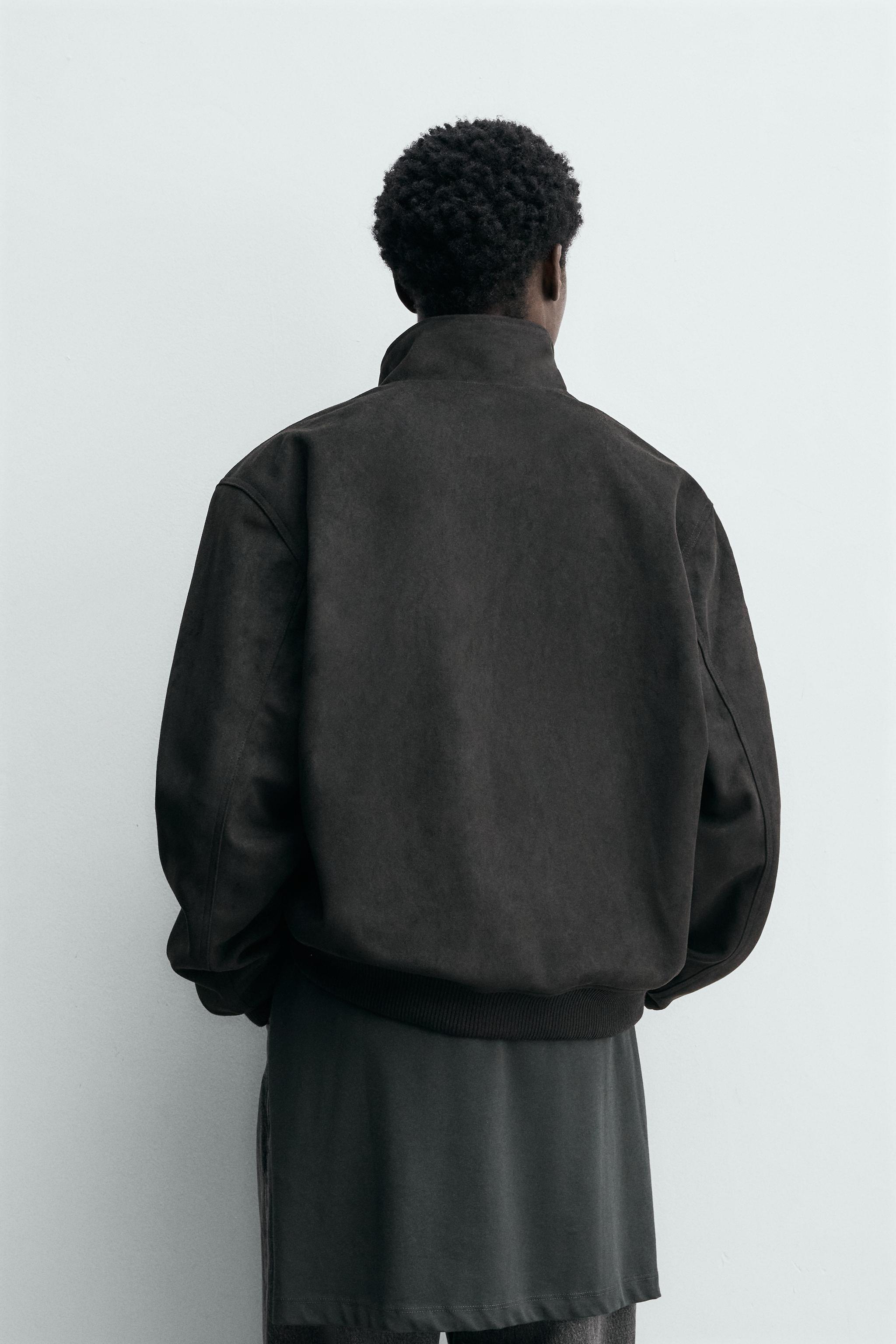 REGULAR FIT FAUX SUEDE JACKET